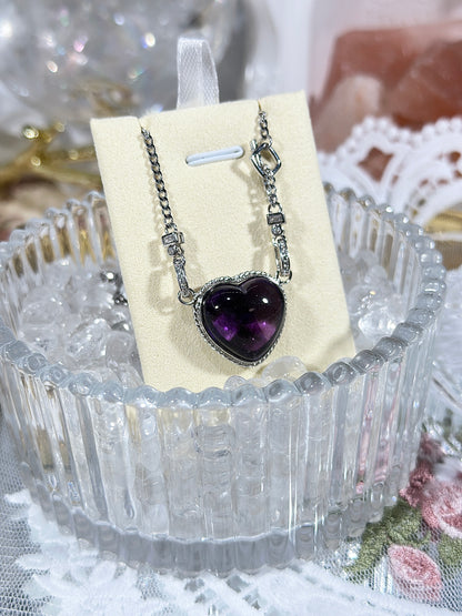 Amethyst Heart Necklace S925 Silver
