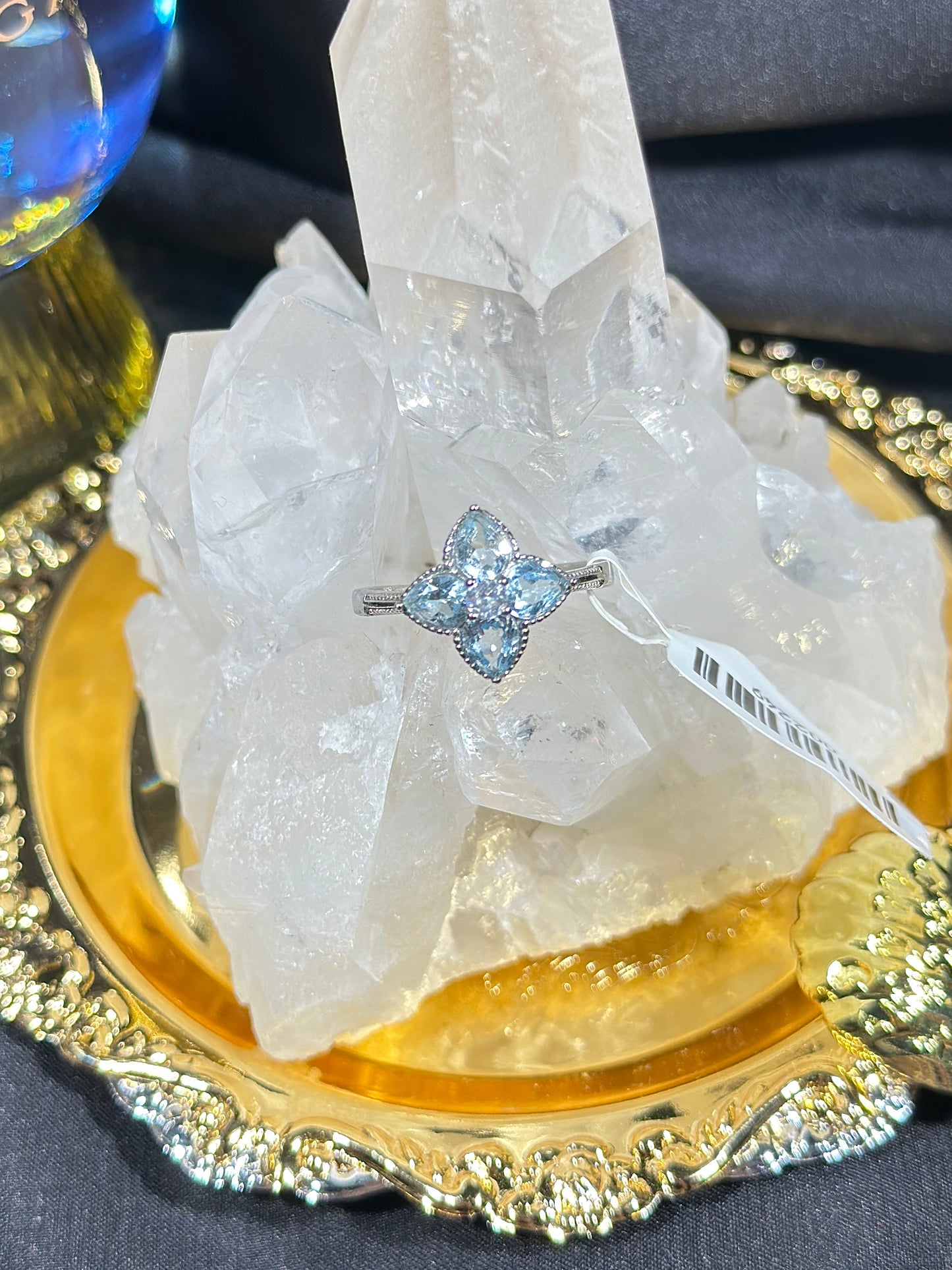 Aquamarine S925 silver ring-3