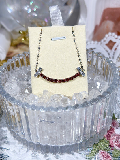 Garnet Smile Necklace S925 Silver