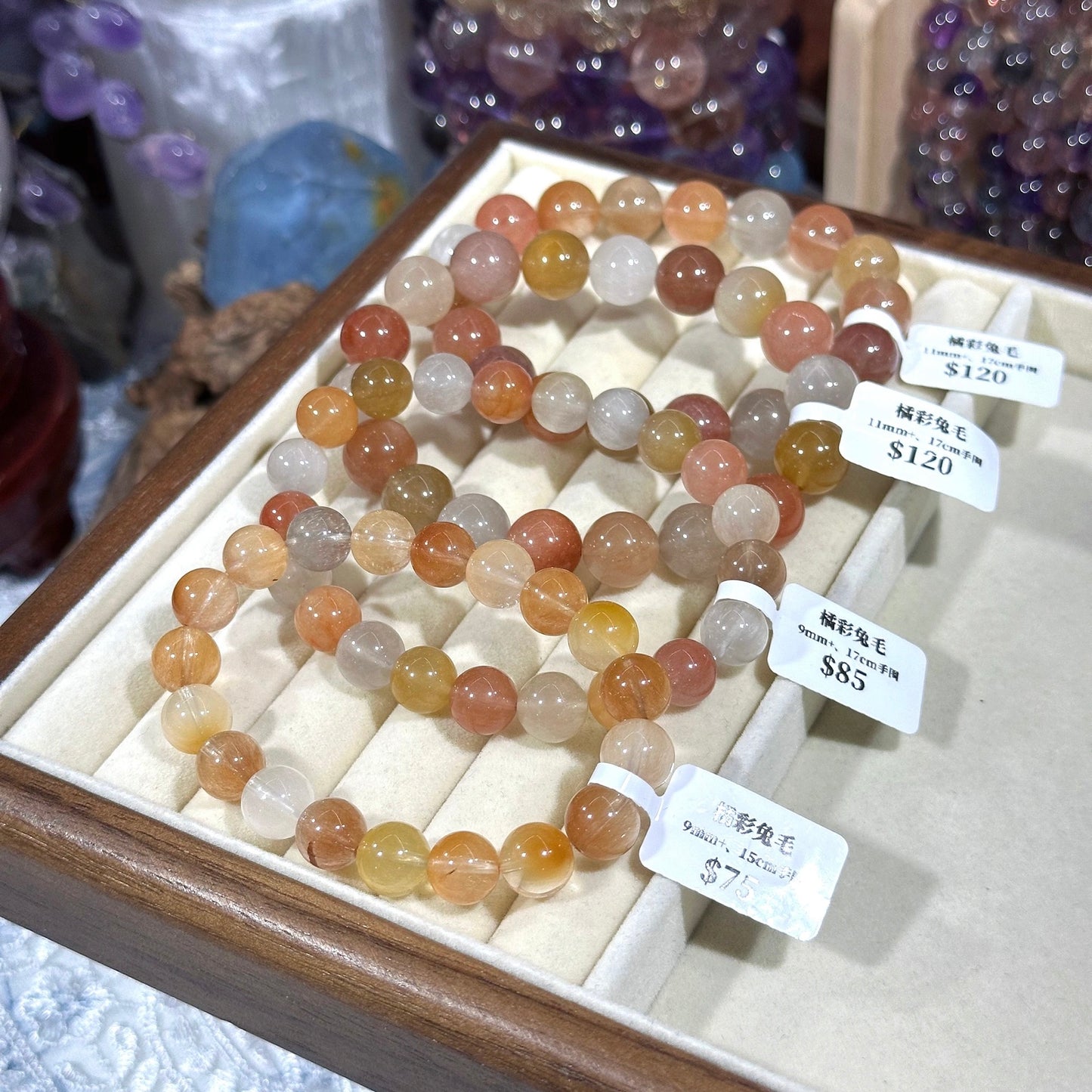 Orange rabbit fur crystal