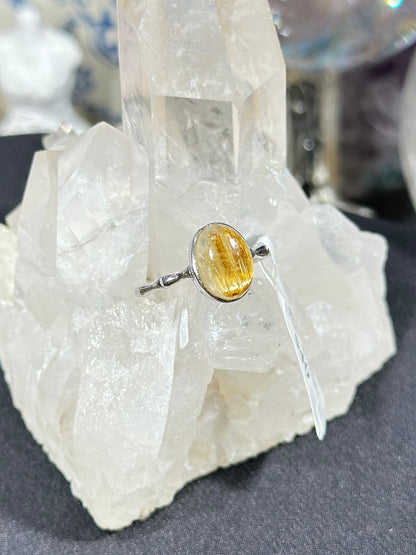 金发晶S925银戒指