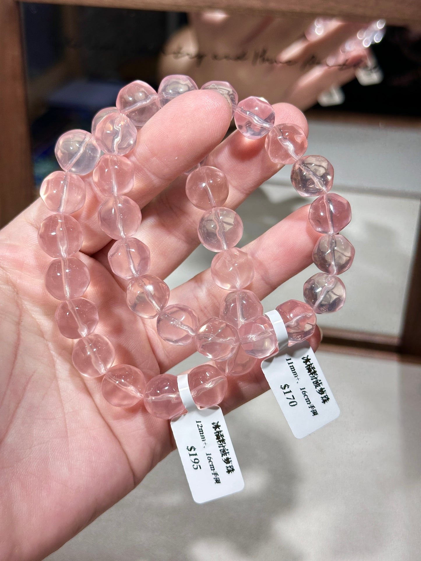 Ice orange pink crystal pineapple beads