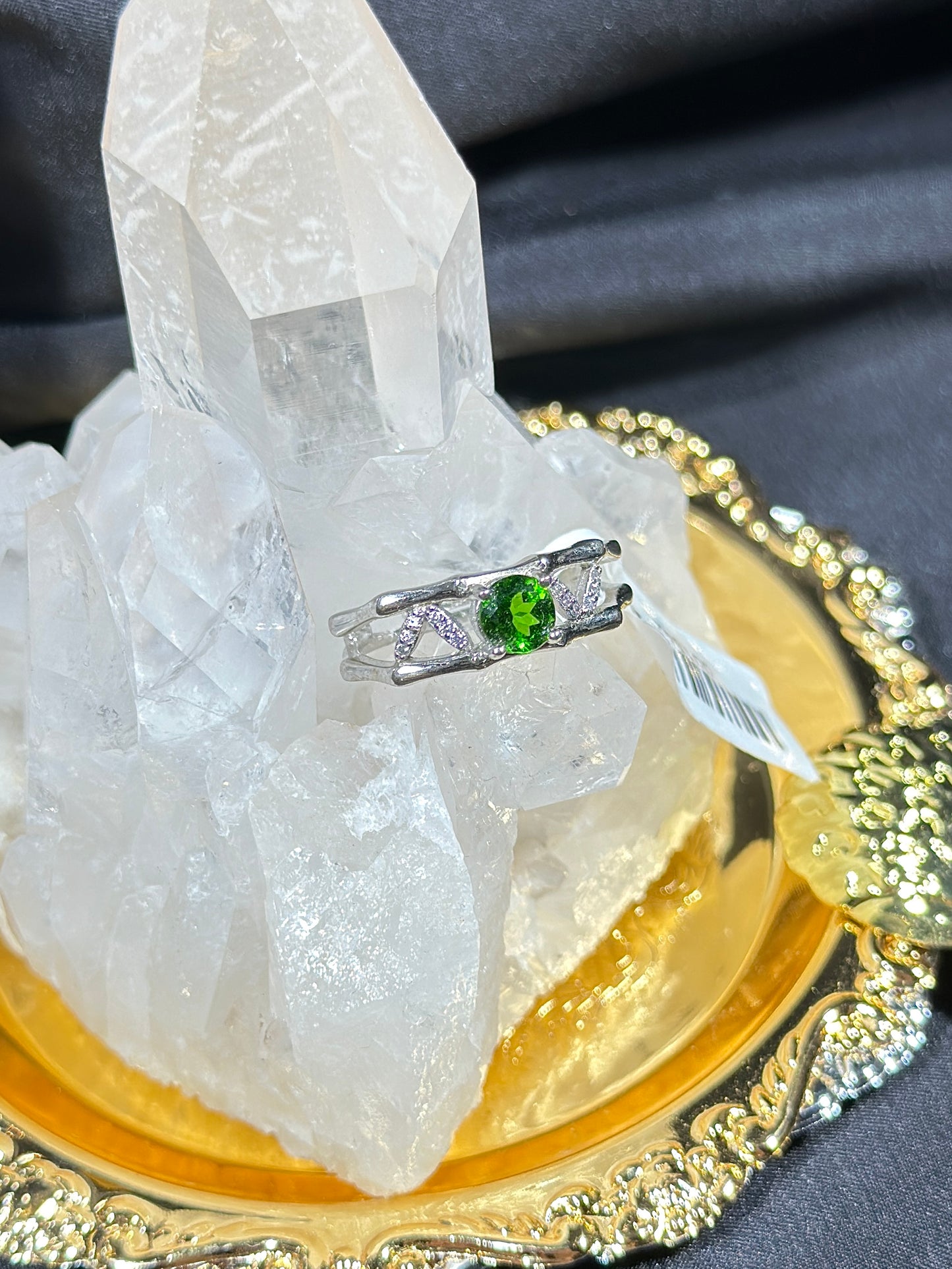Diopside S925 silver ring