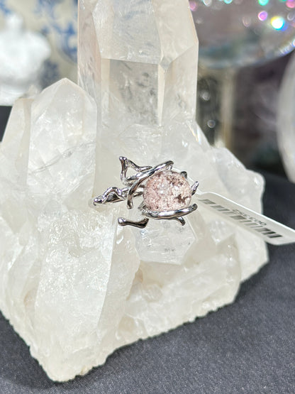 Purple Pink Ghost Crystal S925 Silver Ring