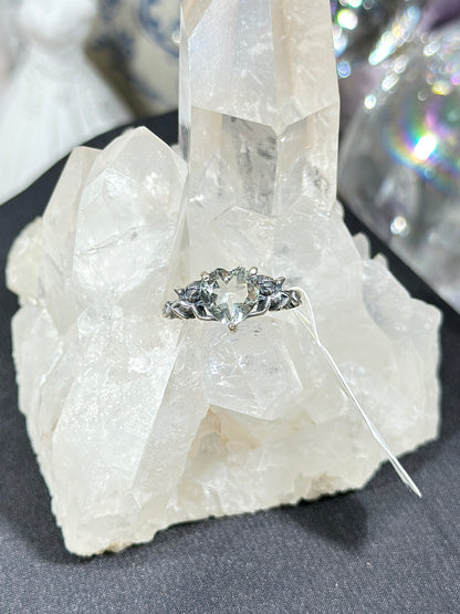 绿水晶S925银戒指