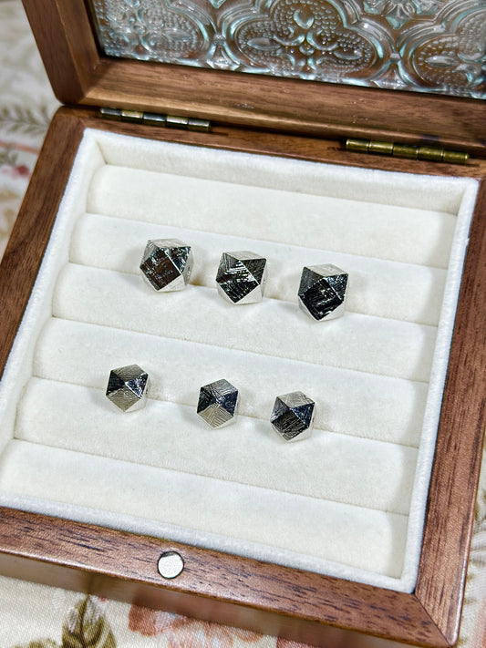 Swedish iron meteorite spacer beads