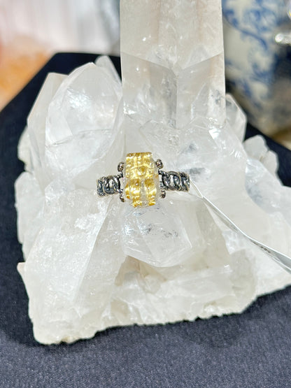 金发晶S925银戒指