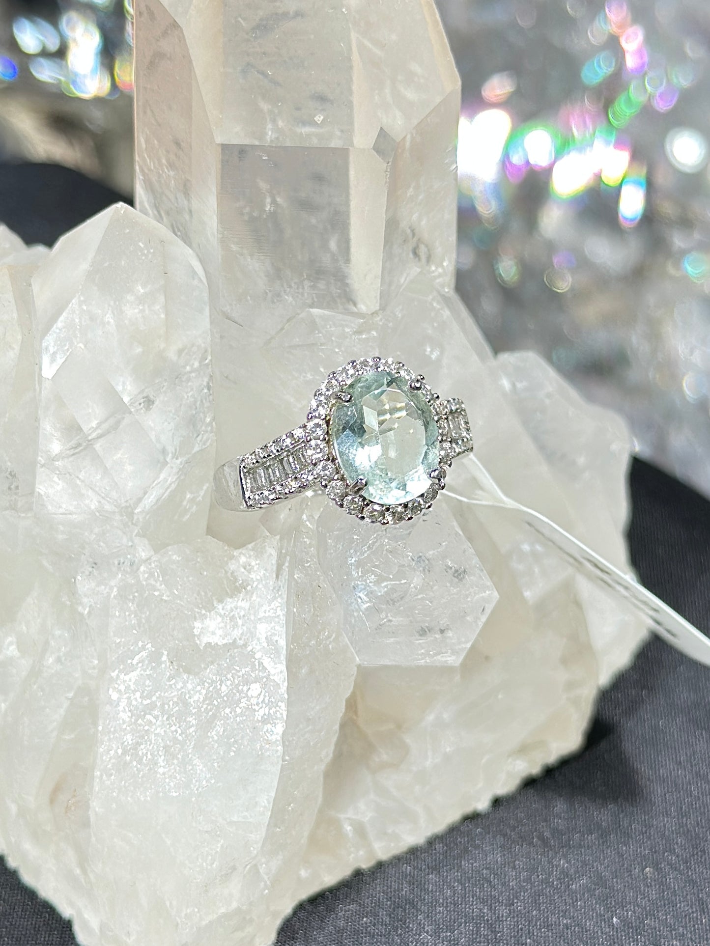 绿水晶S925银戒指