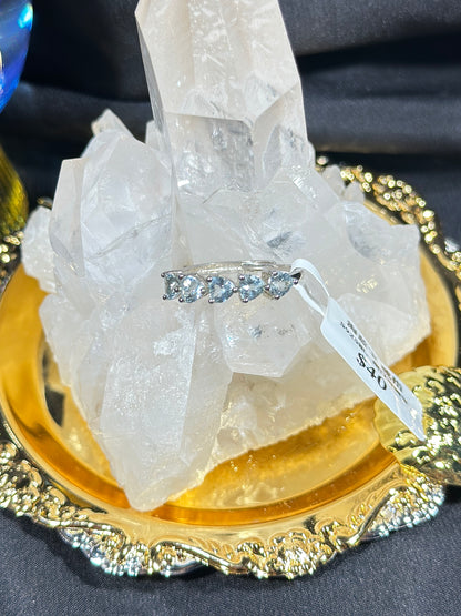 Aquamarine S925 silver ring-3