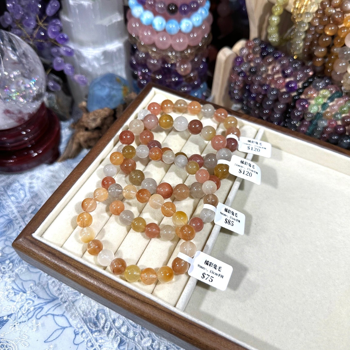 Orange rabbit fur crystal