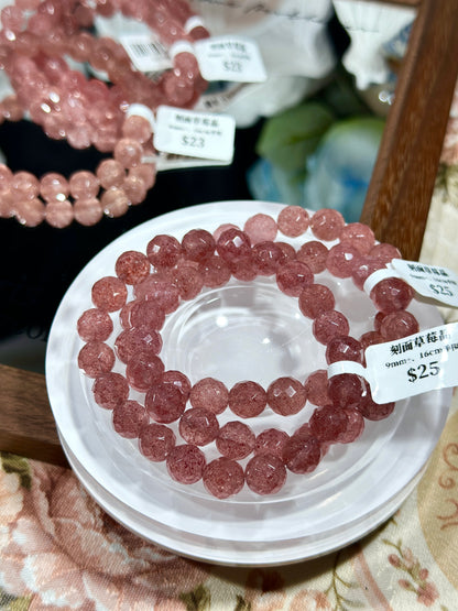 Faceted Strawberry Quartz