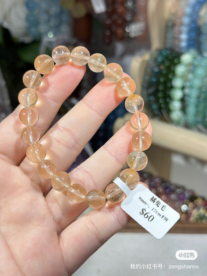 Ice orange rabbit hair crystal