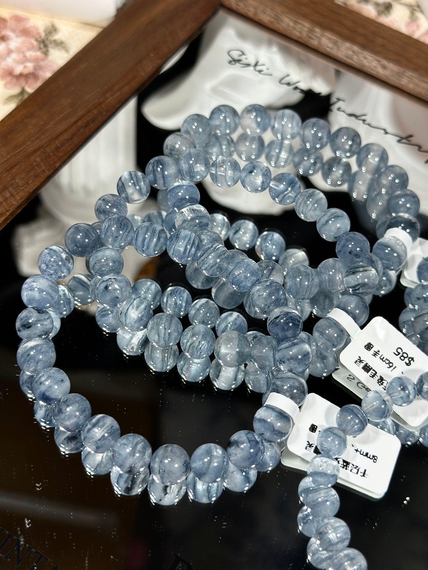 Light blue Melaleuca blue rabbit fur ghost