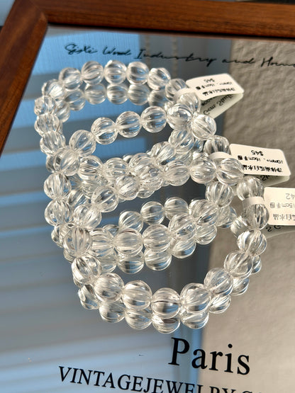 净体南瓜珠白水晶