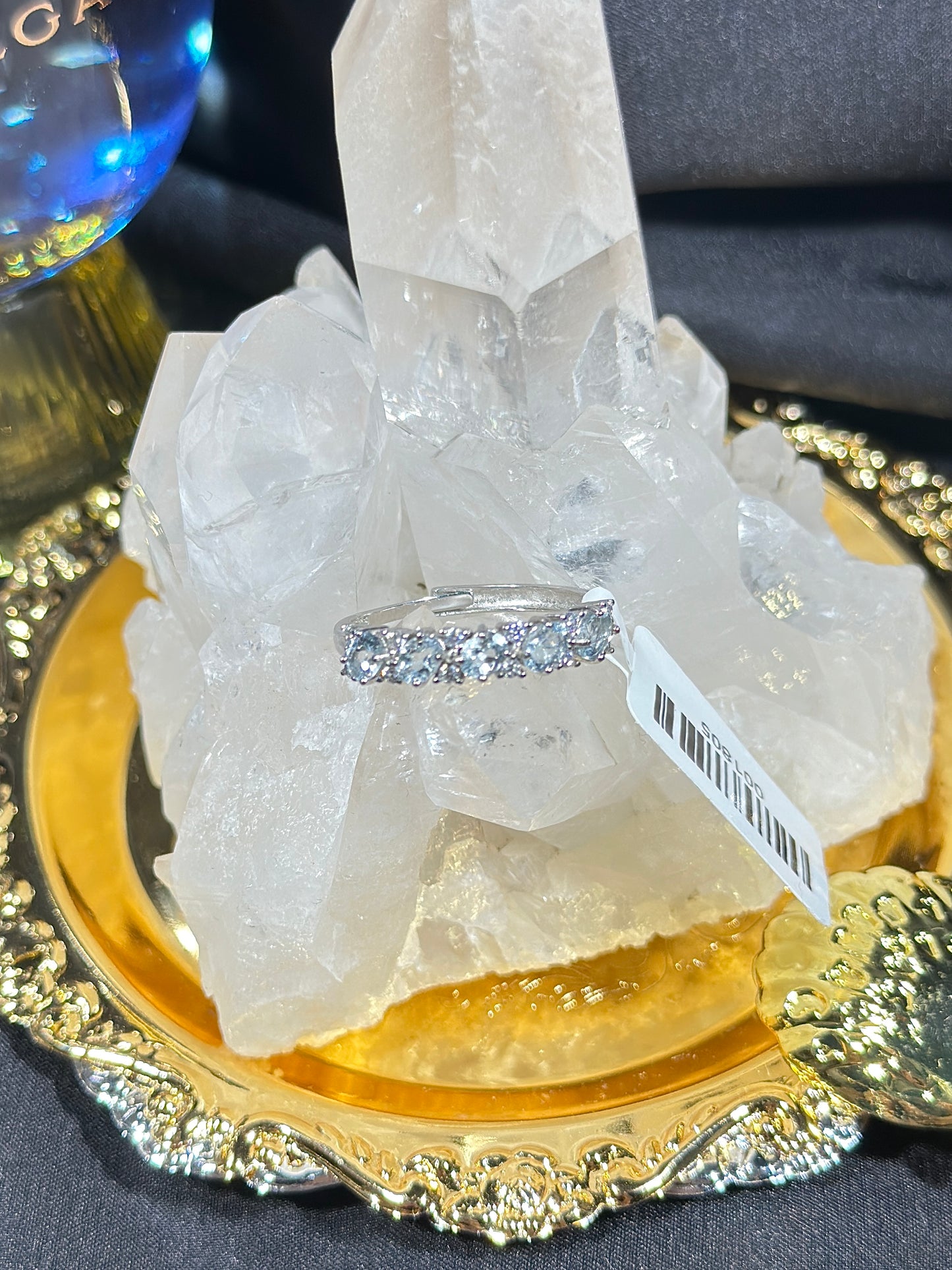 Aquamarine S925 silver ring-2
