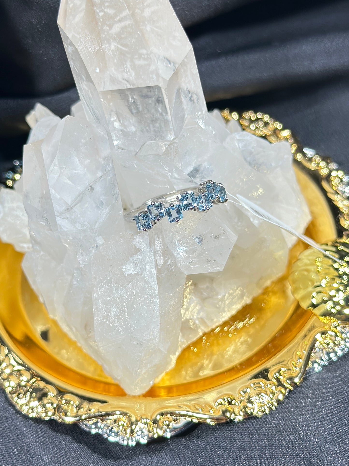 Aquamarine S925 silver ring-1