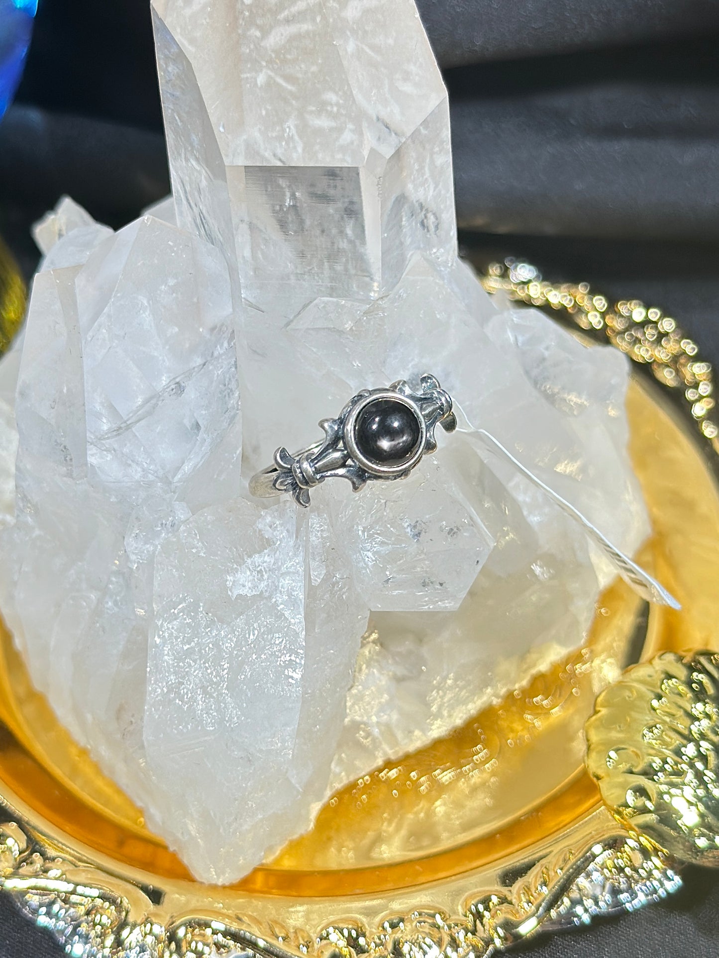 Gold Luck Stone S925 Silver Ring-1