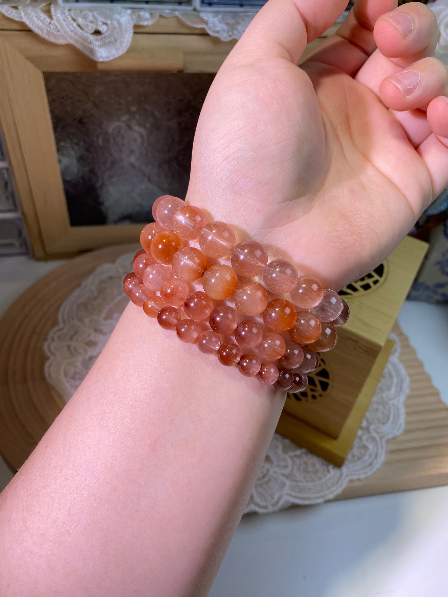 Bean paste pink rabbit hair crystal