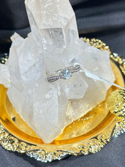 Aquamarine S925 silver ring-1