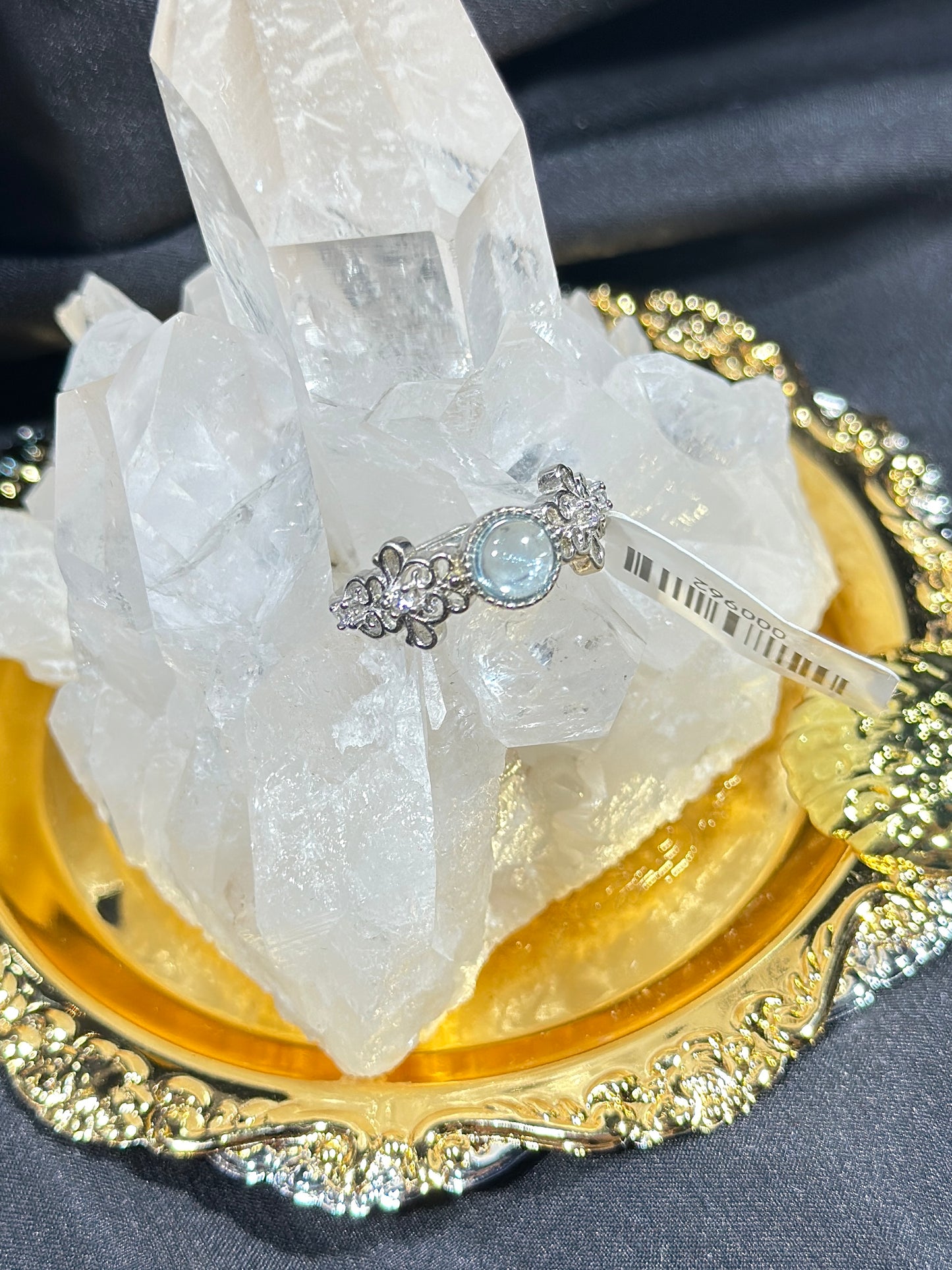 Aquamarine S925 silver ring-1