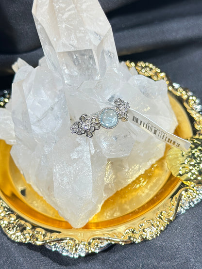 Aquamarine S925 silver ring-1