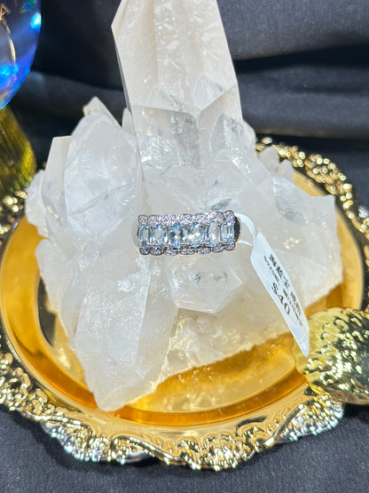 Aquamarine S925 silver ring-3