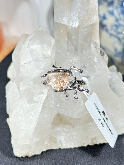 White Ghost Crystal S925 Silver Ring