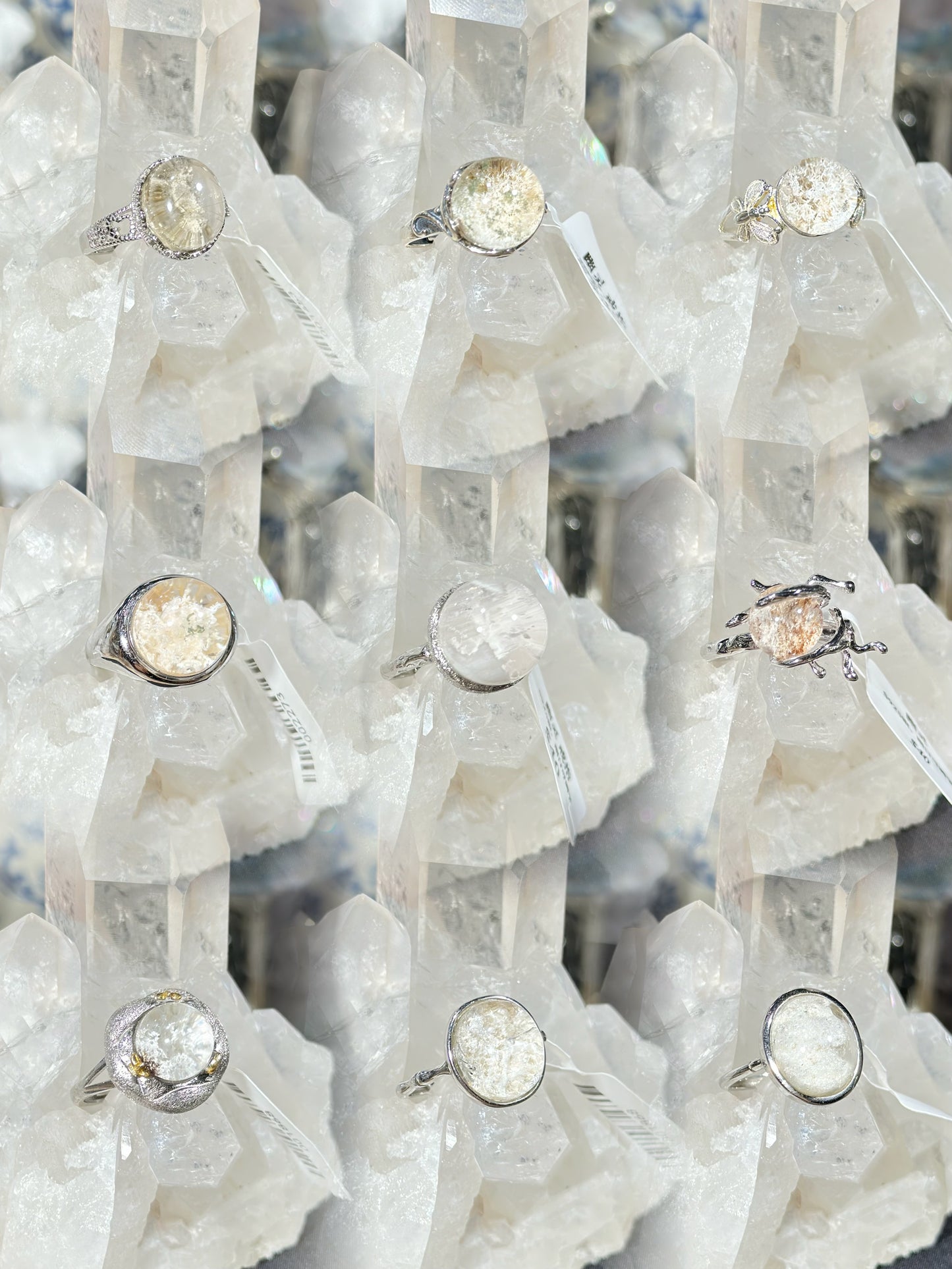 White Ghost Crystal S925 Silver Ring