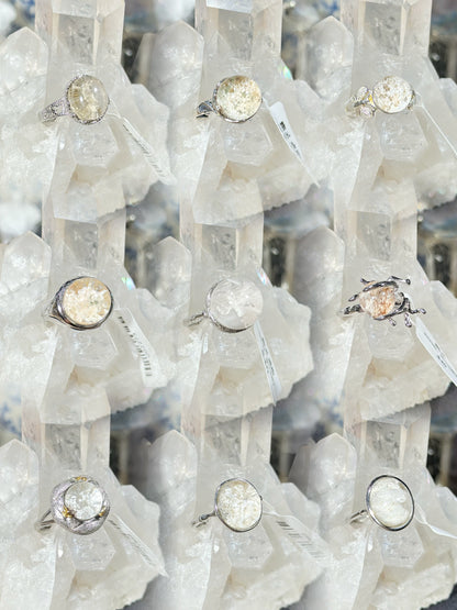 White Ghost Crystal S925 Silver Ring