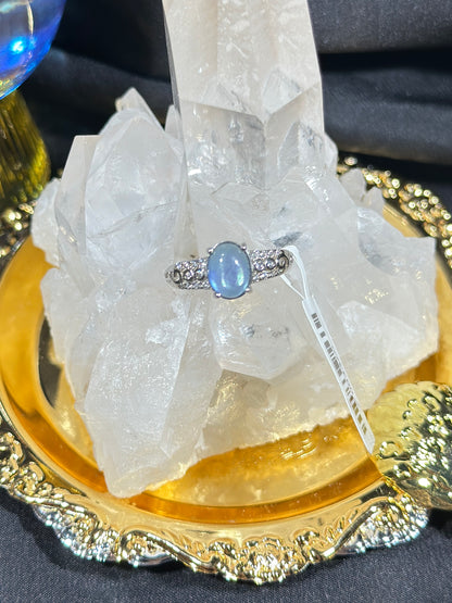 Aquamarine S925 silver ring-3