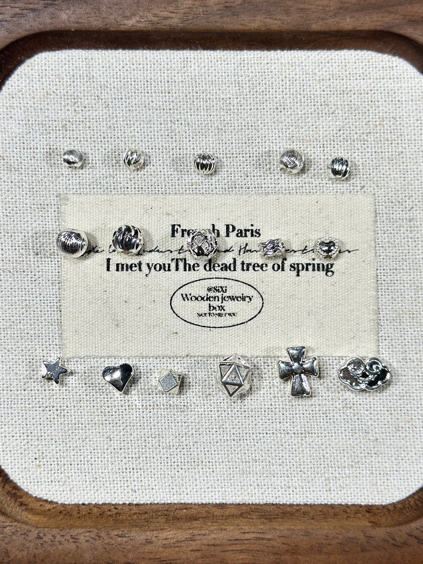 Bright silver spacer beads