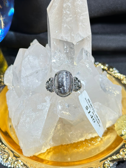 黑银钛S925银戒指