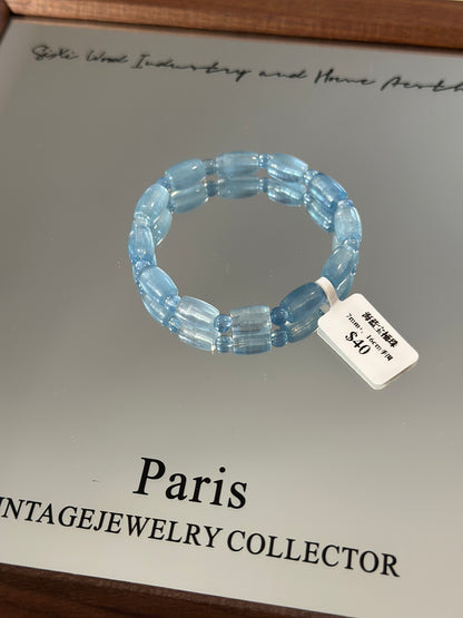Aquamarine barrel beads