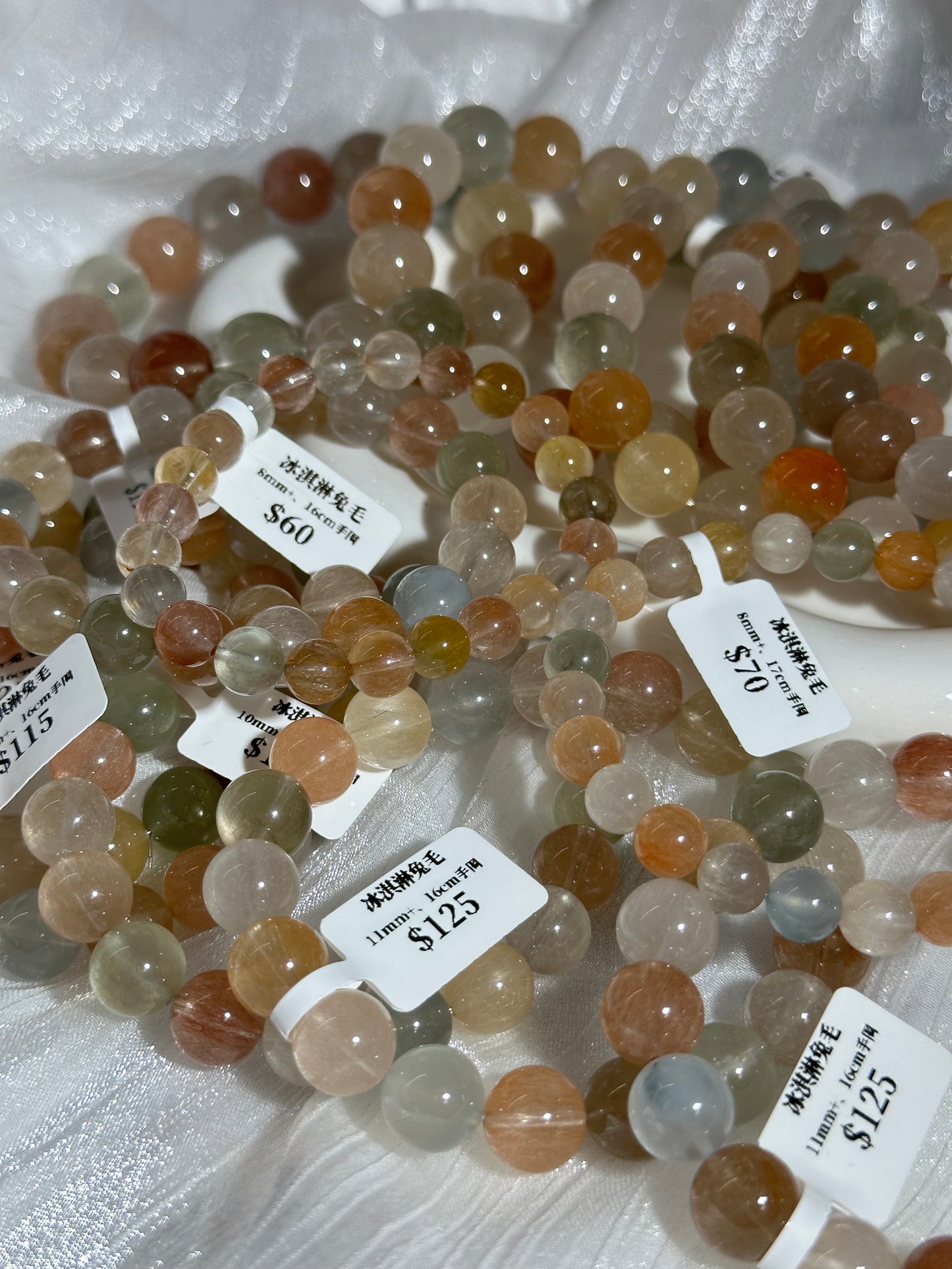 Ice cream colored rabbit fur crystal