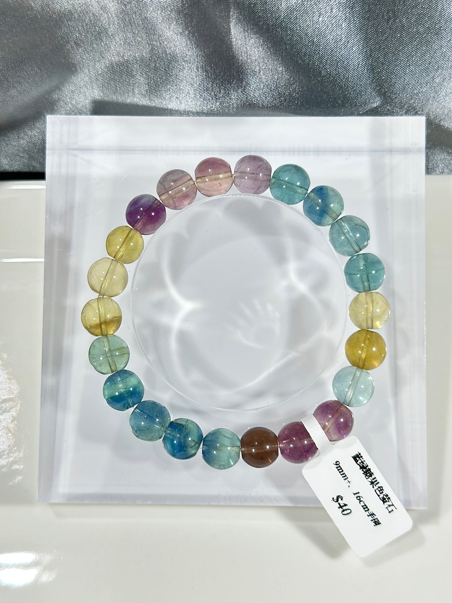 Blue-green candy-colored fluorite