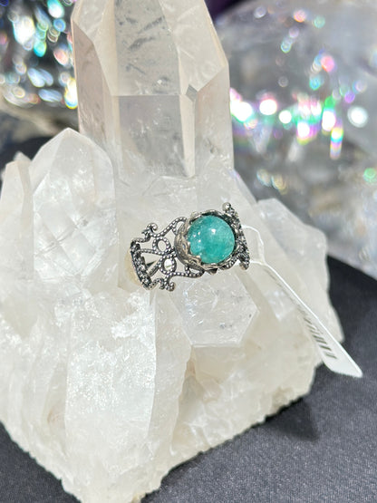 绿祖母晶S925银戒指