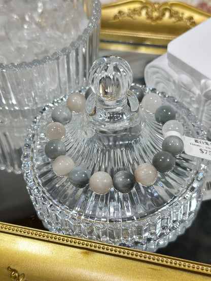 蓝白彩兔毛水晶