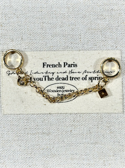 Light gold love lock trickle safety chain