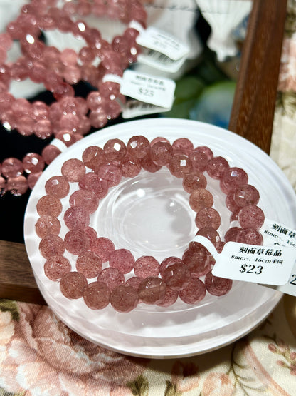 Faceted Strawberry Quartz