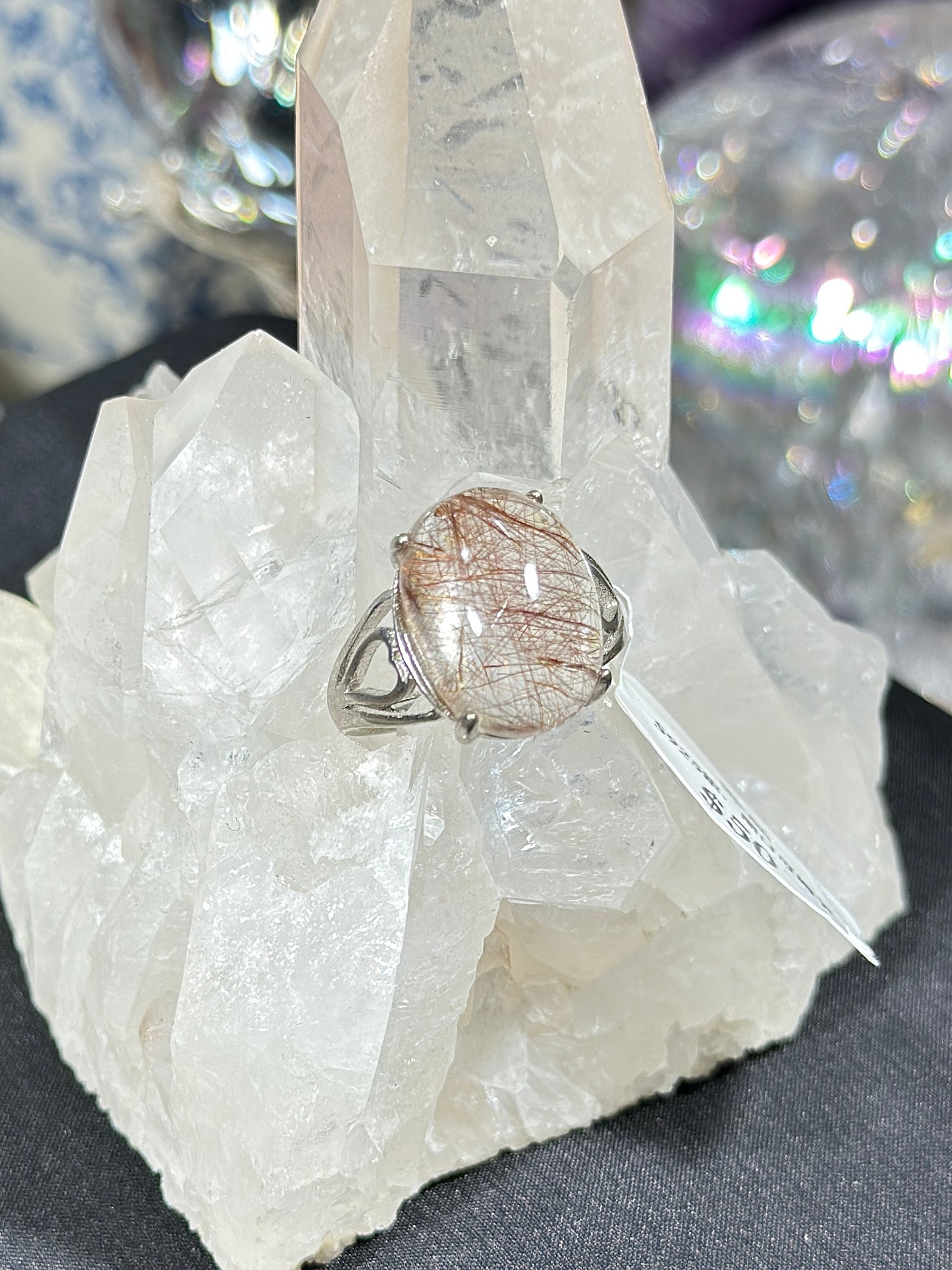 铜发晶S925银戒指