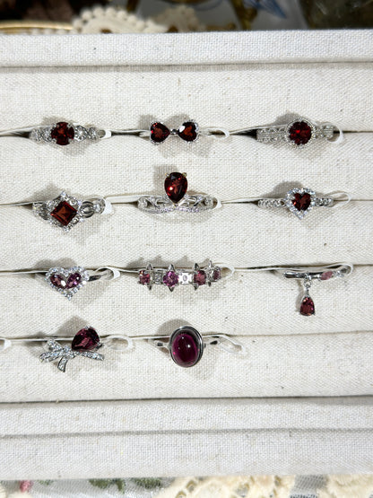 Garnet Ring S925 Silver