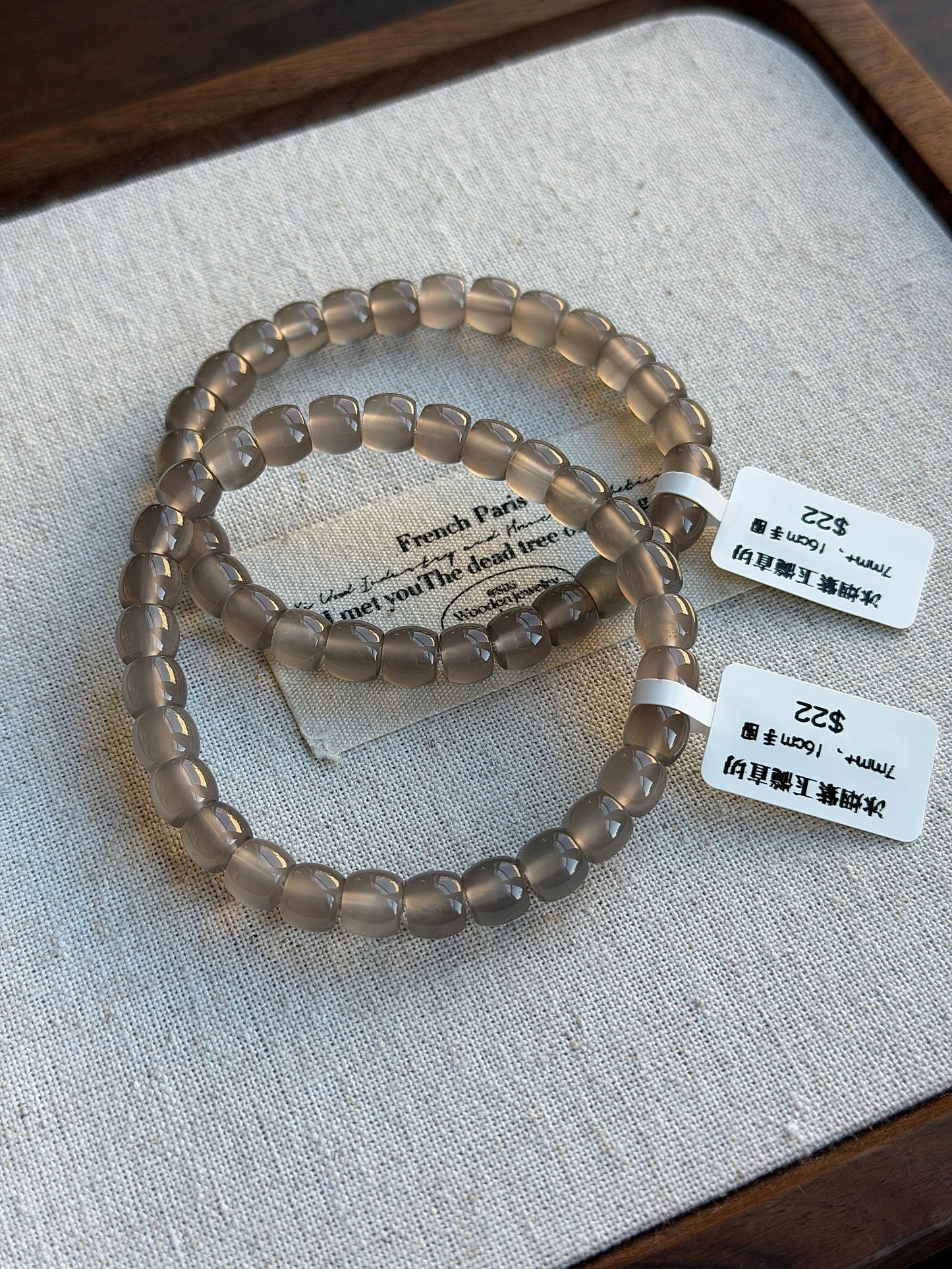 Straight cut of icy purple chalcedony