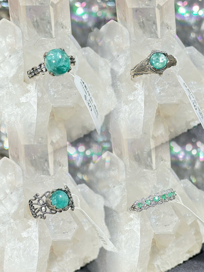 绿祖母晶S925银戒指