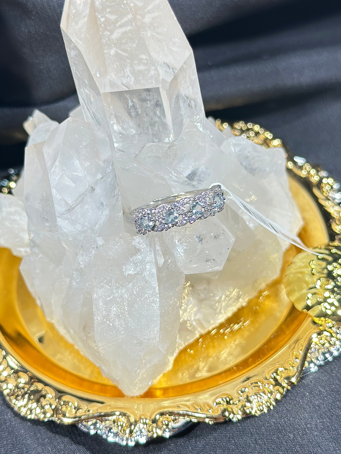 Aquamarine S925 silver ring-1