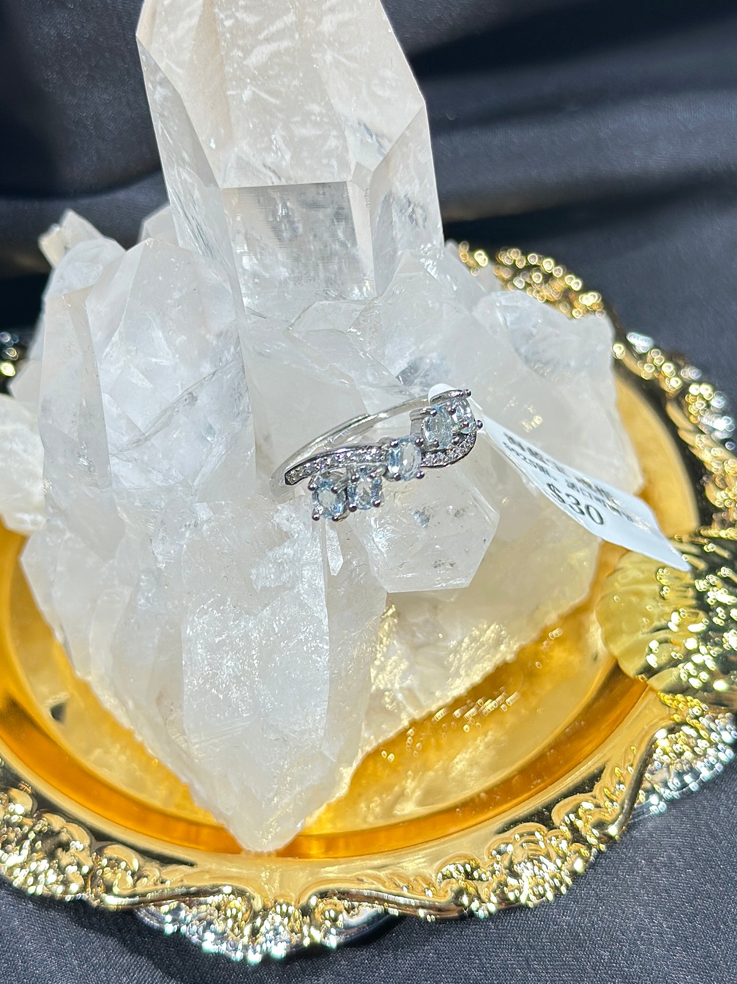 Aquamarine S925 silver ring-1