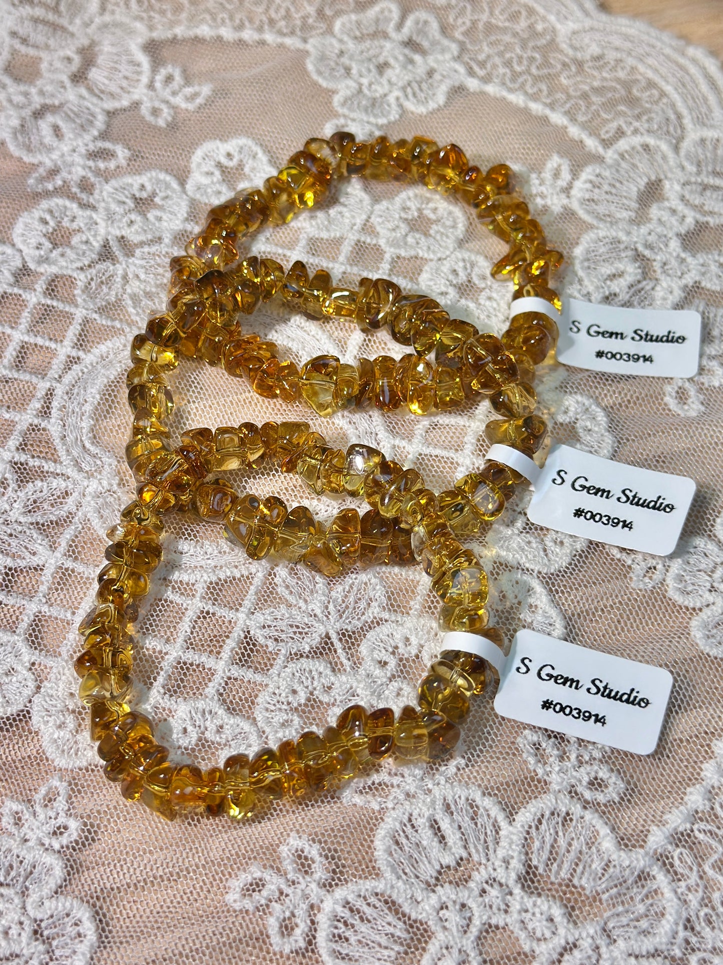 Golden red material citrine shaped
