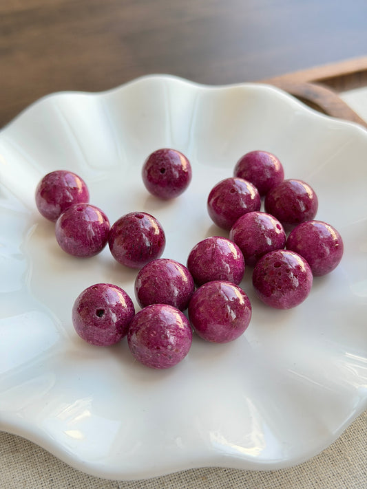 Unheated ruby single bead 14mm+