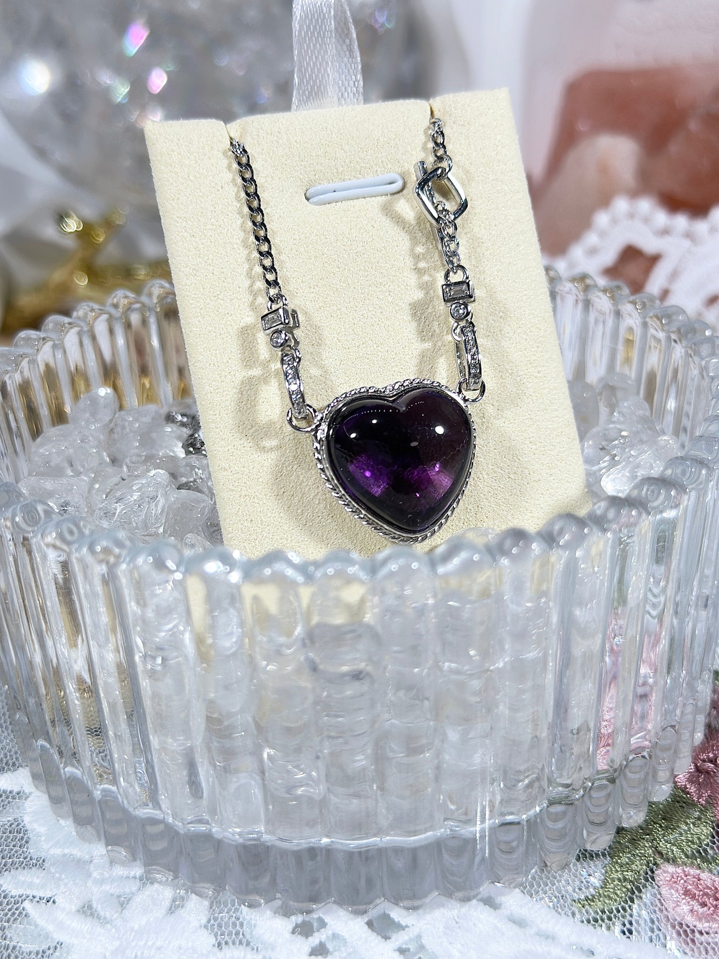 Amethyst Heart Necklace S925 Silver
