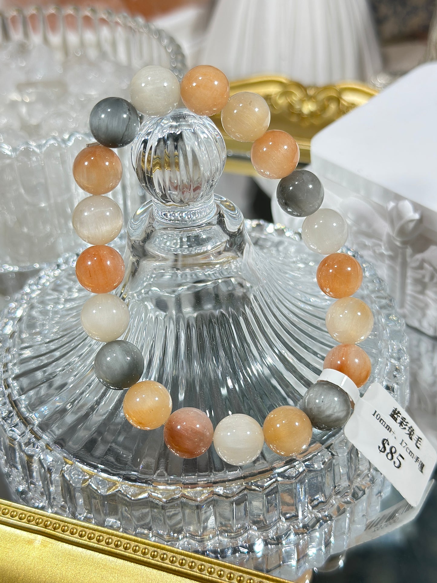 Blue rabbit hair crystal