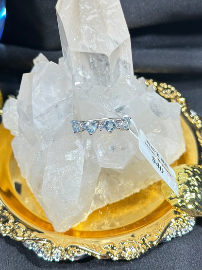 Aquamarine S925 silver ring-3
